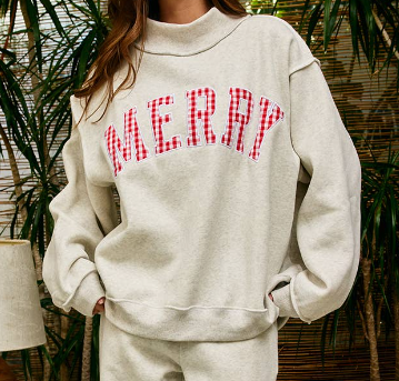 Bucketlist "MERRY" Mockneck Sweatshirt
