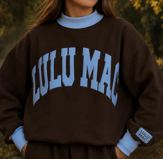 Girlie Girl LULU MAC Puff Mockneck Colorblock Sweatshirt