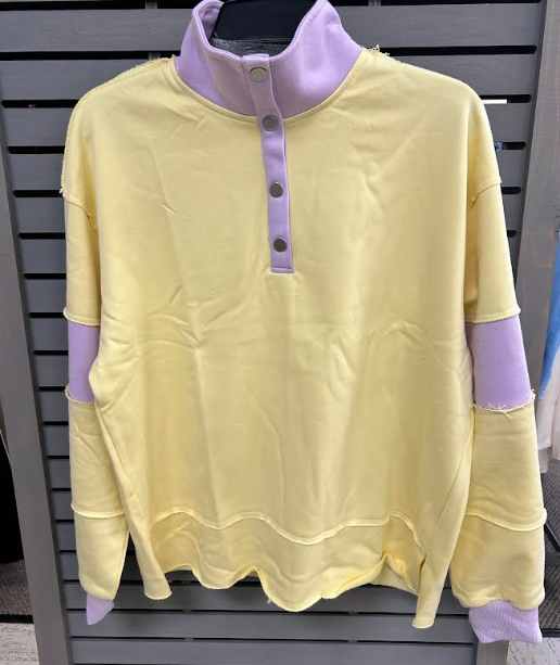 Bucketlist Raw Edge Henley Pullover