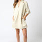 Juniors' Olivaceous V-Neck Mini Dress (Natural)
