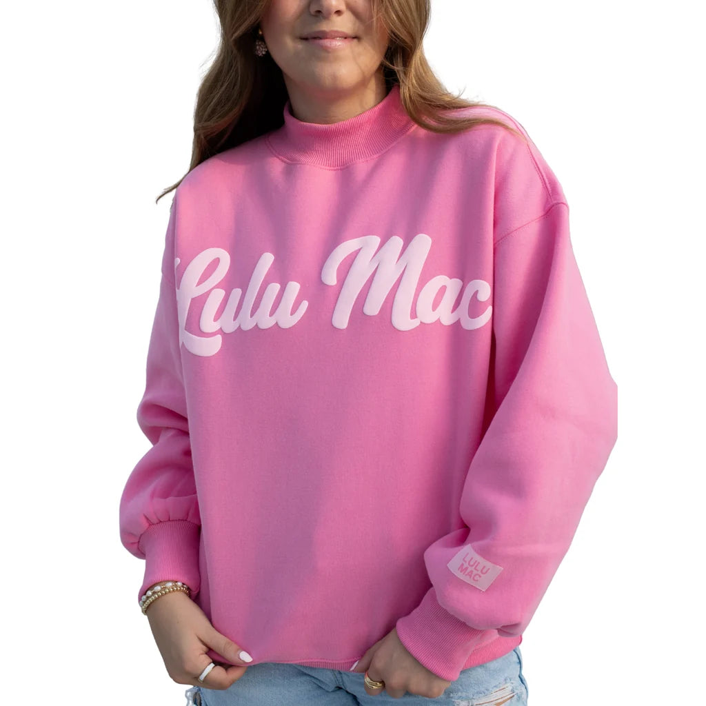 Girlie Girl LULU MAC Script Mock Neck Sweatshirt