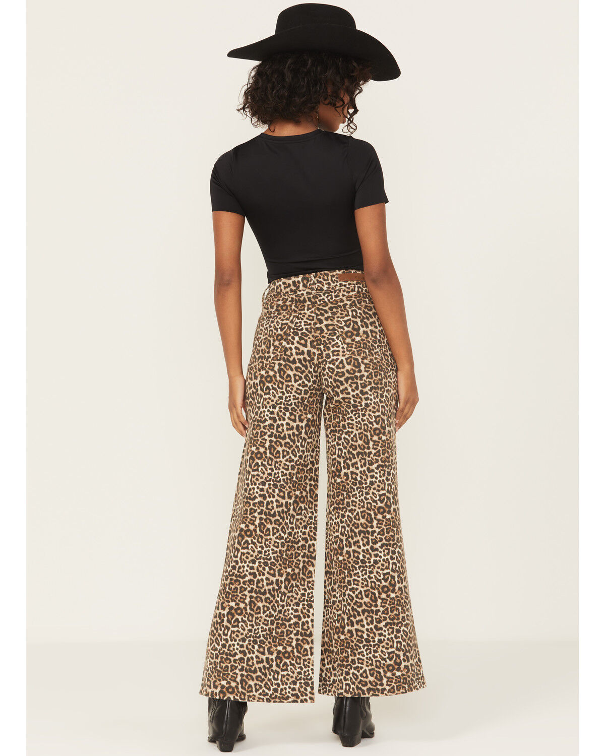 Cello Leopard Print High Rise Wide Leg Jean