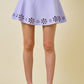 Juniors' Day + Moon High Waisted A-Line W/Flower Cutouts Knit Skirt