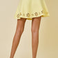 Juniors' Day + Moon High Waisted A-Line W/Flower Cutouts Knit Skirt