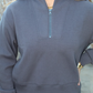 Charcoal Scuba 1/4 Zip Pullover Top (Set)