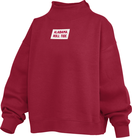 Royce Apparel ALABAMA ROLL TIDE Patch Lettering Mockneck (Crimson)