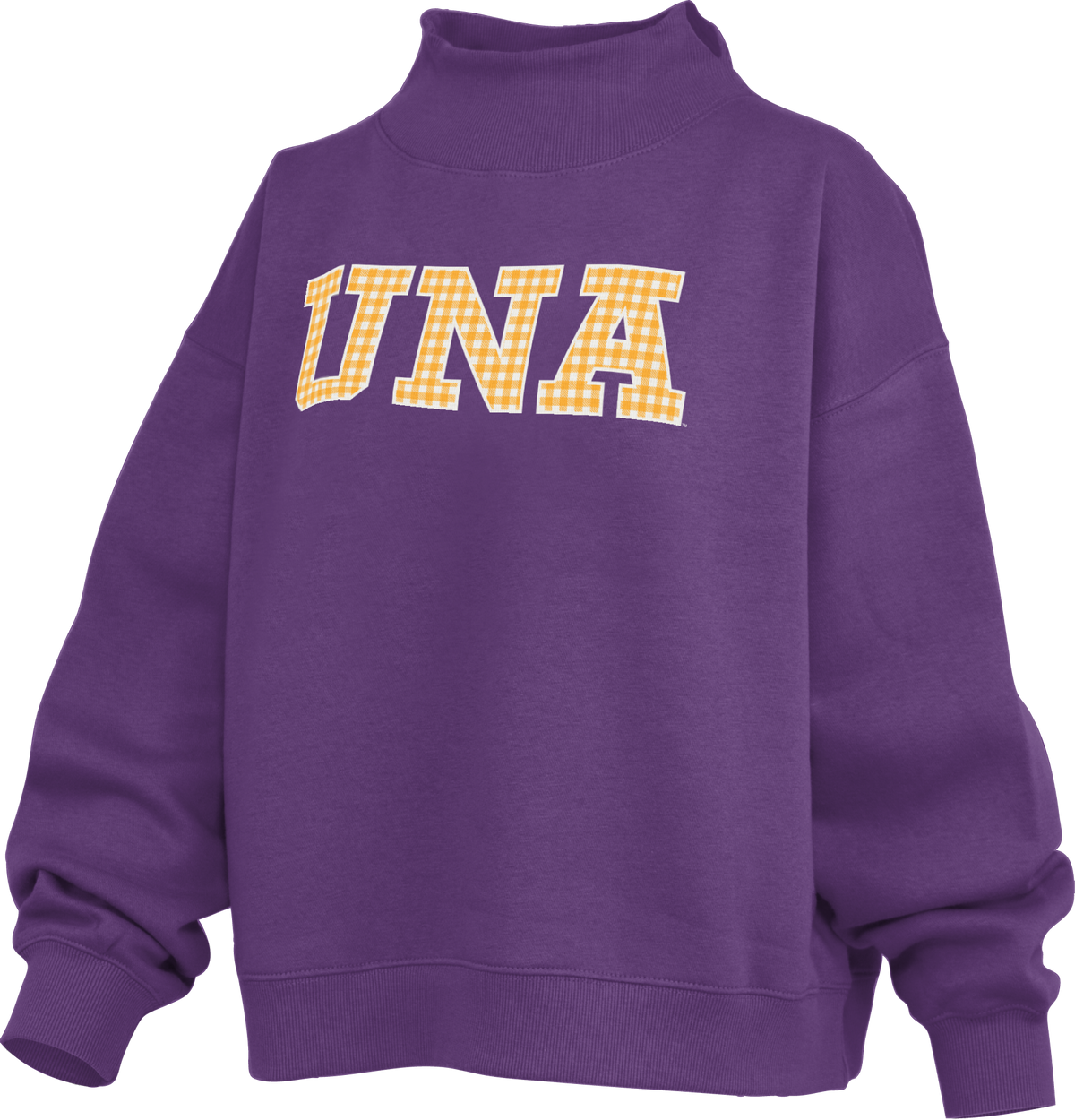 Royce Apparel UNA Gingham Lettering Mockneck (Purple)