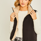 Reversible Woven Vest (Black/Beige)