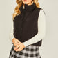 Woven Solid Reversible Vest (Black)