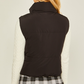 Reversible Woven Vest (Black/Beige)