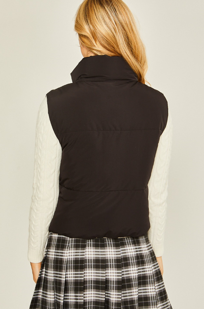 Love Tree Reversible Woven Vest (Black/Beige)