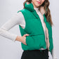 Reversible Woven Vest (Green/Beige)