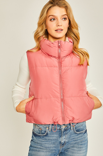 Reversible Woven Vest (Hibiscus/Beige)