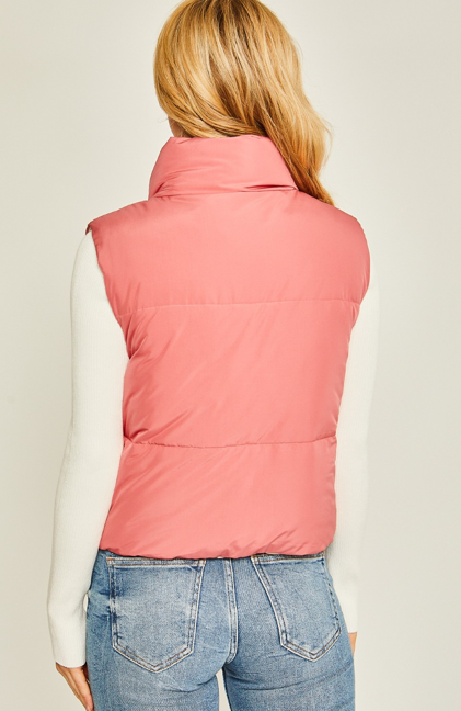 Reversible Woven Vest (Hibiscus/Beige)