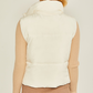 Reversible Woven Vest (Ivory/Brown)