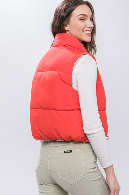 Love Tree Reversible Woven Vest (Tomato/Beige)