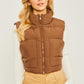 Cropped Puffer Vest W/Pockets