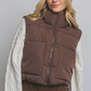 Cropped Puffer Vest W/Pockets