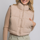 Cropped Puffer Vest W/Pockets