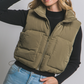 Cropped Puffer Vest W/Pockets