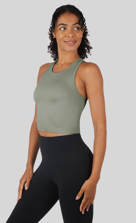 Juniors' 90 Degree Ribbed Tank W/Padded Bra