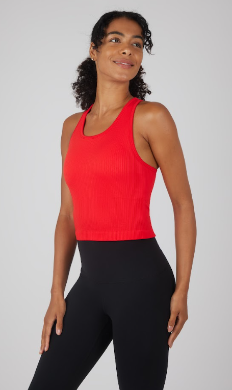 Juniors' 90 Degree Ribbed Tank W/Padded Bra