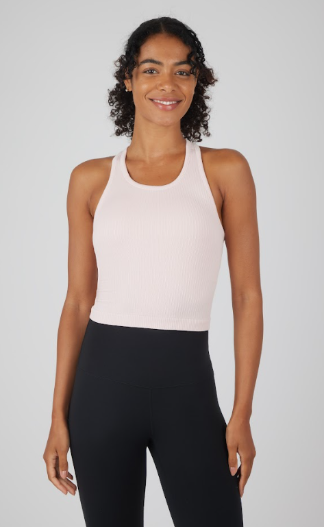 Juniors' 90 Degree Ribbed Tank W/Padded Bra