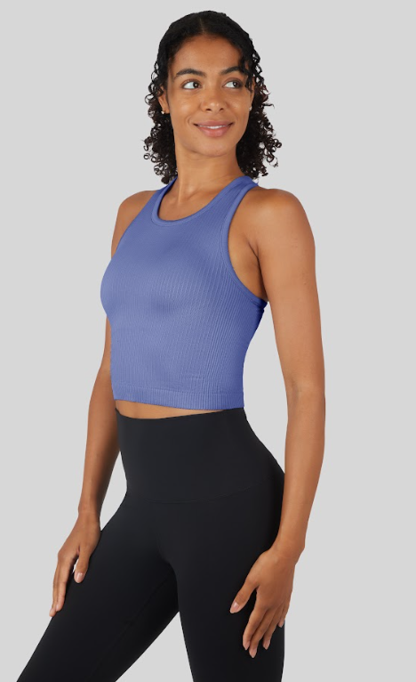 Juniors' 90 Degree Ribbed Tank W/Padded Bra