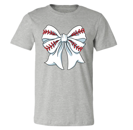 Girlie Girl Baseball Bow S/S (Athletic Heather)