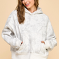Camouflage Print Loose Fit Front Pocket Hoodie (Grey)