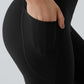 High Waisted Tummy Control Side Pocket Shaping Training UltraSculpt Leggings (Black)