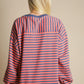 Stripe Comfy Casual Oversized Knit Top