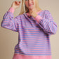 Stripe Comfy Casual Oversized Knit Top