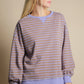 Stripe Comfy Casual Oversized Knit Top