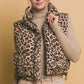 Leopard Print Zip Up Puffer Vest