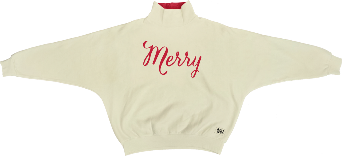 Royce Apparel Merry CHRISTMAS Flannigan Mocktail (Ivory)