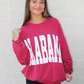 Graphic Ribbed ALABAMA Top (Crimson)