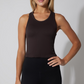 Juniors' 90 Degree Ribbed Tank W/Padded Bra