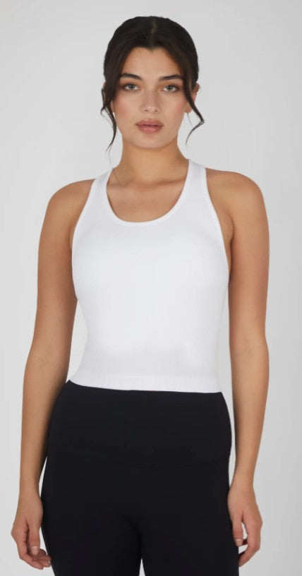 Juniors' 90 Degree Ribbed Tank W/Padded Bra