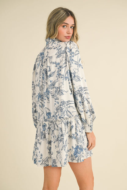 Juniors' &Merci L/S Printed Button Down Dress