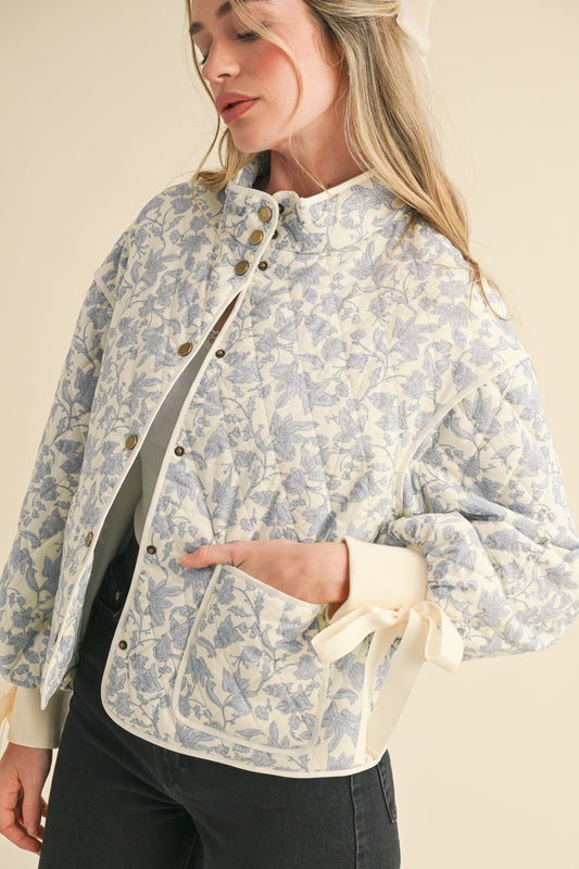 &Merci L/S Floral Quilted Jacket