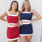 Two-Tone Crop Set (Top) Crimson/White