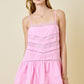 Juniors' Day + Moon Drop Waist Lace Mini Cami W/Pintuck Details Dress (Pink)