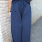 Pleated Wide Leg Drawstring Pant (Set)