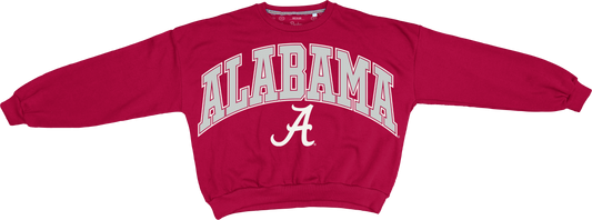 ALABAMA (A) Deep Basic Arch Logo L/S Sweatshirt (Crimson)