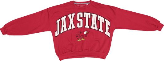 JSU Deep Basic Arch Logo L/S Sweatshirt (Red)