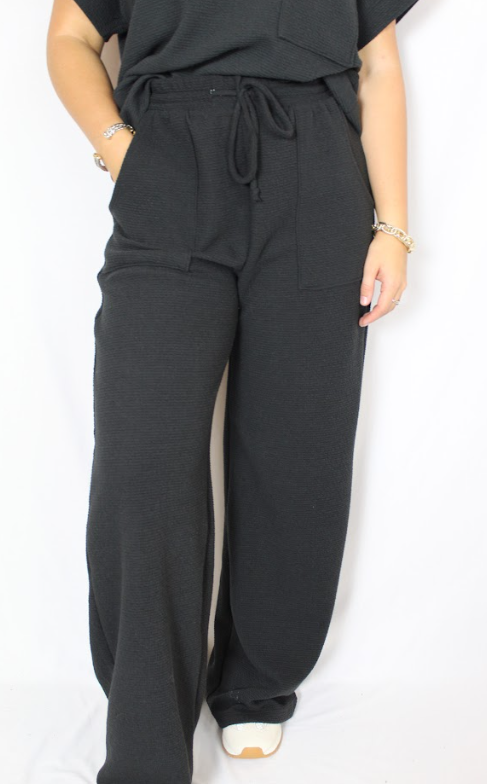 Solid Ribbed Pants (Set)
