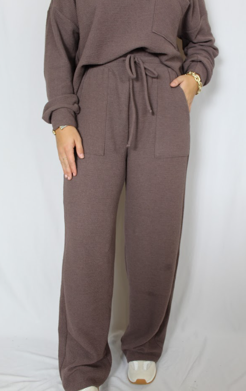 Solid Ribbed Pants (Set)