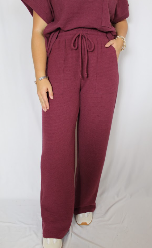 Solid Ribbed Pants (Set)
