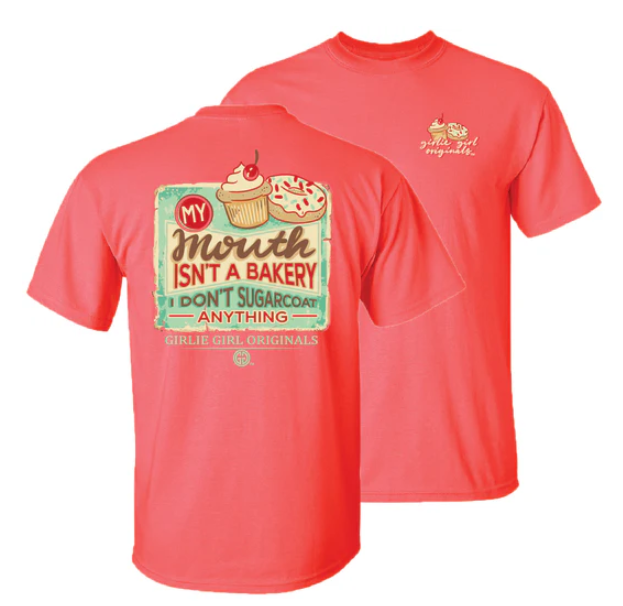 Girlie Girl Originals My Mouth Isn't A Bakery S/S (Coral Silk)